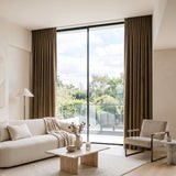 rideaux velours bronze