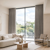 rideaux velours gris perle