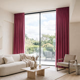 rideaux velours rose fushia
