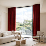 rideau velours rouge