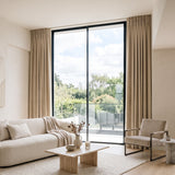 rideaux velours beige clair