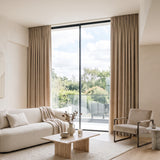 rideau velours beige