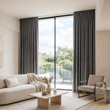 rideaux velours gris