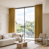 rideau velours jaune