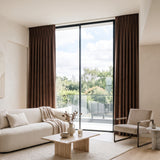 rideaux velours marron