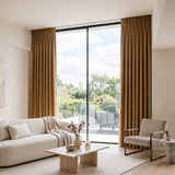 rideaux velours ocre