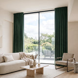rideau velours vert